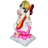 Om BhariPuri Saraswati Devi Idol Saraswati Maa Statue Saraswati MATA Murti Study Room (8 in)-thumb4