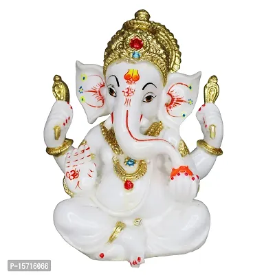 Om BhariPuri Ganesh Statue Ganesh Idol Ganeshji Murti for Puja (Height:- 5.5 Inch)