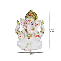 Om BhariPuri Ganesh Statue Ganesh Idol Ganeshji Murti for Puja (Height:- 5.5 Inch)-thumb1