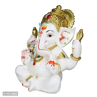 Om BhariPuri Ganesh Statue Ganesh Idol Ganeshji Murti for Puja (Height:- 5.5 Inch)-thumb4