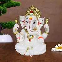 Om BhariPuri Ganesh Statue Ganesh Idol Ganeshji Murti for Puja (Height:- 5.5 Inch)-thumb4