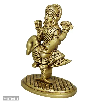 Om BhariPuri Brass Brahmani Maa Murti MATA Rani Statue Durga Maa Idol for Home Puja/Pooja Temple/Mandir (H x W:- 4 x 2 Inch, Weight:- 0.360)-thumb2