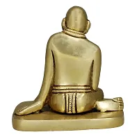 Om BhariPuri Brass Swami Samarth Murti for Home Puja/Pooja Temple Swami Samartha/God Idol/Murti in Sitting Position for Car Dashboard, Gifts (H x W:- 3.5 x 2.2 Inch, Weight:- 0.600)-thumb3