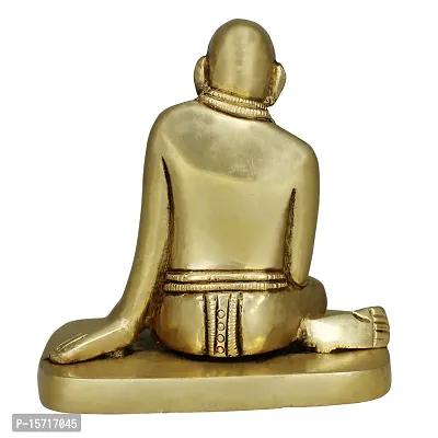 Om BhariPuri Brass Swami Samarth Murti for Home Puja/Pooja Temple Swami Samartha/God Idol/Murti in Sitting Position for Car Dashboard, Gifts (H x W:- 3.5 x 2.2 Inch, Weight:- 0.600)-thumb4