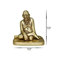 Om BhariPuri Brass Swami Samarth Murti for Home Puja/Pooja Temple Swami Samartha/God Idol/Murti in Sitting Position for Car Dashboard, Gifts (H x W:- 3.5 x 2.2 Inch, Weight:- 0.600)-thumb1