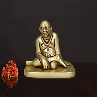 Om BhariPuri Brass Swami Samarth Murti for Home Puja/Pooja Temple Swami Samartha/God Idol/Murti in Sitting Position for Car Dashboard, Gifts (H x W:- 3.5 x 2.2 Inch, Weight:- 0.600)-thumb4