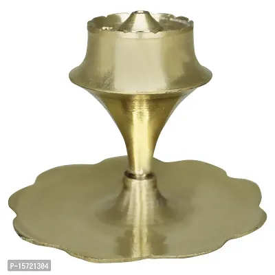 Om BhariPuri Brass Agarbatti Incense Sticks Holder- Stand with Ash Catcher- for Mandir, Home,  Office Decoration (H x W:- 2 x 2.5 Inch, Weight:- 0.035)