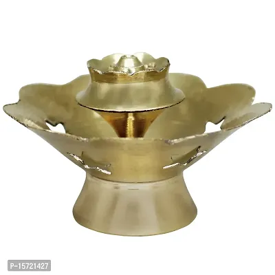 Om BhariPuri Brass Agarbatti Incense Sticks Holder- Stand with Ash Catcher- for Mandir, Home,  Office Decoration (H x W:- 1.5 x 2 Inch, Weight:- 0.030)