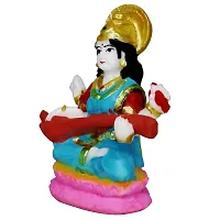 Om BhariPuri Marble Saraswati Maa Idol for Home Temple Pooja Living Study Room Sarswati/Sarda Maa Murti Figurine Religious Gift Items Saraswati Statue (Height :- 3.5 Inch)-thumb4