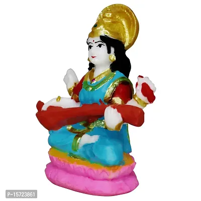 Om BhariPuri Marble Saraswati Maa Idol for Home Temple Pooja Living Study Room Sarswati/Sarda Maa Murti Figurine Religious Gift Items Saraswati Statue (Height :- 3.5 Inch)-thumb5