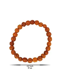 Om BhariPuri Rudraksha Bracelet Natural Five Mukhi Rudraksha Bracelet for Men  Women, Pack of 1, Color Brown, Bead Size 8 mm-thumb1