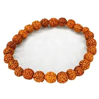 Om BhariPuri Rudraksha Bracelet Natural Five Mukhi Rudraksha Bracelet for Men  Women, Pack of 1, Color Brown, Bead Size 8 mm-thumb2