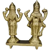 Om Bhari Puri Brass Vishnu Laxmi  Idols (height:- 3.5 Inch, Gold Color)-thumb3