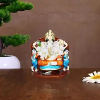 Om BhariPuri Marble Shree Siddhivinayak Murti for Home Temple Puja Ganesh Idol for Home Decor Ganesha Statue for Home Entrance, Main Door, Car Dashboard (H x L x W:- 4 x 3.5 x 2 Inch, Multi Color)-thumb3