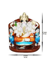 Om BhariPuri Marble Shree Siddhivinayak Murti for Home Temple Puja Ganesh Idol for Home Decor Ganesha Statue for Home Entrance, Main Door, Car Dashboard (H x L x W:- 4 x 3.5 x 2 Inch, Multi Color)-thumb4