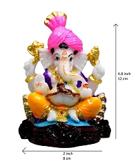 Om BhariPuri Marble Ganesh Idol for Home Decor Ganesha Idol for Car Dashborad and Ganpati Statues for Living Room Ganesh ji Murti for Showpiece Figurine Home Decor Main Door Entrance(4.5x2x2 Inch)-thumb1