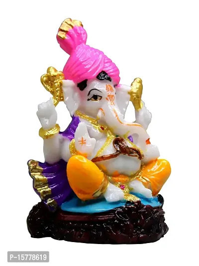 Om BhariPuri Marble Ganesh Idol for Home Decor Ganesha Idol for Car Dashborad and Ganpati Statues for Living Room Ganesh ji Murti for Showpiece Figurine Home Decor Main Door Entrance(4.5x2x2 Inch)-thumb5