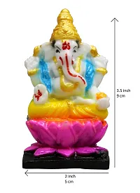 Om BhariPuri Marble Ganesh Idol for Home Decor Ganesha Idol for Car Dashborad and Ganpati Statues for Living Room Ganesh ji Murti for Showpiece Figurine Home Decor Main Door Entrance(3.5x2 Inch)-thumb3