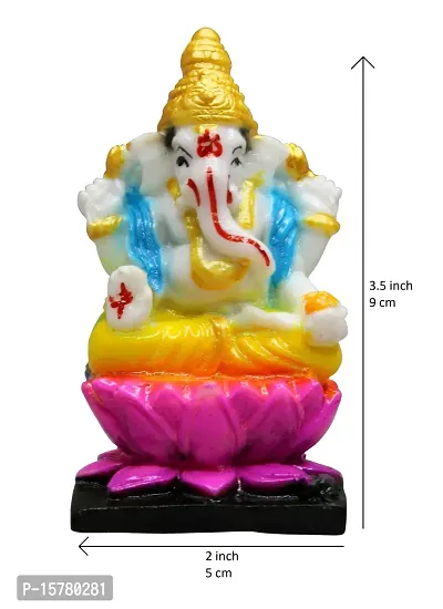 Om BhariPuri Marble Ganesh Idol for Home Decor Ganesha Idol for Car Dashborad and Ganpati Statues for Living Room Ganesh ji Murti for Showpiece Figurine Home Decor Main Door Entrance(3.5x2 Inch)-thumb4