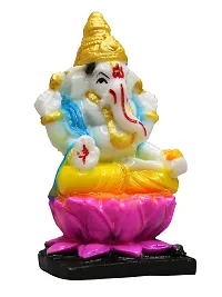 Om BhariPuri Marble Ganesh Idol for Home Decor Ganesha Idol for Car Dashborad and Ganpati Statues for Living Room Ganesh ji Murti for Showpiece Figurine Home Decor Main Door Entrance(3.5x2 Inch)-thumb4