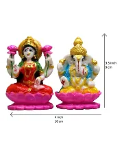 Om BhariPuri Marble Ganesh Laxmi Statue for Home Diwali Puja Temple Room Ganesha Lakshmi Murti for Pooja Ganeshji Laxmiji Idol for Gifts (3.5 x 4)-thumb1