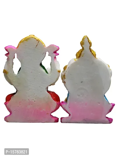 Om BhariPuri Marble Ganesh Laxmi Statue for Home Diwali Puja Temple Room Ganesha Lakshmi Murti for Pooja Ganeshji Laxmiji Idol for Gifts (3.5 x 4)-thumb4