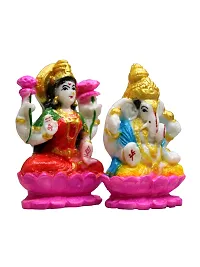 Om BhariPuri Marble Ganesh Laxmi Statue for Home Diwali Puja Temple Room Ganesha Lakshmi Murti for Pooja Ganeshji Laxmiji Idol for Gifts (3.5 x 4)-thumb4