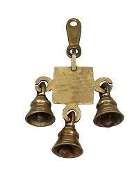 Om BhariPuri Brass Wall Hanging Sun/Surya Bell for Main Door, Home Temple Office Wall Decor Puja/Pooja Bells/Ghanti, Gift Items (7 Inch, Gold Color)-thumb2