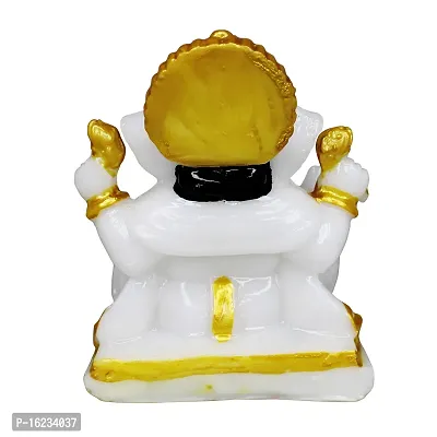 Om BhariPuri Marble Ganesh Idol for Puja Room Ganesha Statue for Home Decor Ganpati Idol for Success and Luck Diwali Gifts Ganesh Murti for Home Temple Puja (10X8X6 Cm)-thumb2