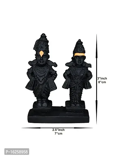 Om BhariPuri Marble Vitthal Rukmini/Rukmani Murti/Idol/Statue for Car Dashborad, Home Pooja Temple Room, Gifting Purpose, Showpiece Figurine 8 Cm-thumb5