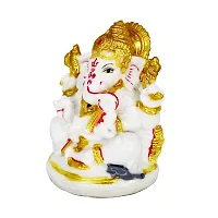 Om BhariPuri Marble Ganesh Idol for Home Decor Ganesha Idol Living Room Ganesh ji Murti for Showpiece Figurine Home Decor Main Door Entrance(10x8x6 Cm)-thumb2