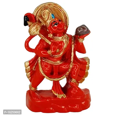 Om BhariPuri Marble Bajrang Bali/Balaji/Sankat Mochan Hanuman ji ki Murti/Statue/Idol for Gifting Purpose, Home Room Decor Showpiece Figurine (Multi Color)