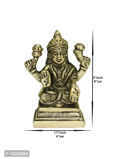 Om BhariPuri Brass Lakshmi/Laxmi MATA/Idol/Statue Brass Murti for Diwali Puja Durga Maa Idol 8 Cm-thumb2