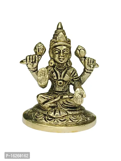 Om BhariPuri Brass Lakshmi/Laxmi MATA/Statue Brass Murti for Diwali Puja Durga Maa Idol 8 Cm-thumb0