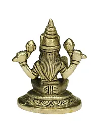 Om BhariPuri Brass Lakshmi/Laxmi MATA/Statue Brass Murti for Diwali Puja Durga Maa Idol 8 Cm-thumb3