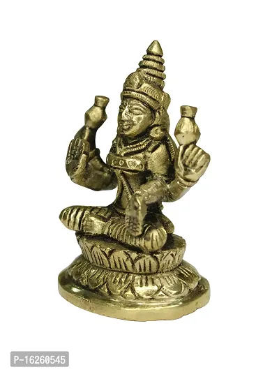 Om BhariPuri Brass Lakshmi/Laxmi MATA/Idol Brass Murti for Diwali Pooa Durga Maa Statue 9 Cm-thumb2