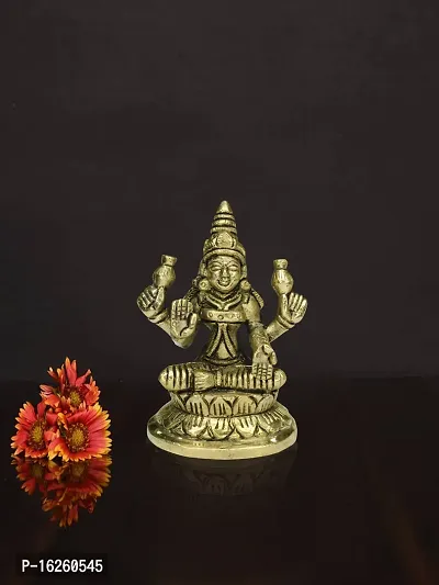 Om BhariPuri Brass Lakshmi/Laxmi MATA/Idol Brass Murti for Diwali Pooa Durga Maa Statue 9 Cm-thumb3