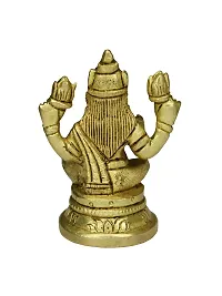 Om BhariPuri Brass Lakshmi/Laxmi MATA Statue Brass Murti for Diwali Puja Durga Maa Idol Golden Color-thumb4