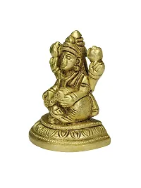 Om BhariPuri Brass Lakshmi/Laxmi MATA Statue Brass Murti for Diwali Puja Durga Maa Idol for Gift 8 Cm-thumb4