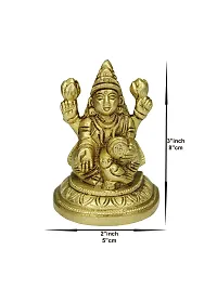 Om BhariPuri Brass Lakshmi/Laxmi MATA Statue Brass Murti for Diwali Puja Durga Maa Idol for Gift 8 Cm-thumb1