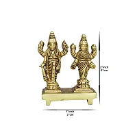 Om BhariPuri Brass Vishnu Lakshmi Brass Idol Lord Vishnu/Laxmi Narayan Standing Murti - Handmade Statue Lakshmi/Laxmi Narayan Idol/Murti/Statue (Height :- 2 Inch)-thumb1