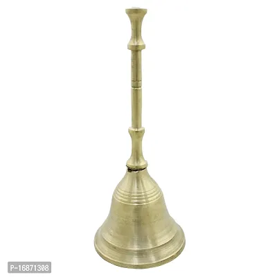 Om BhariPuri Brass Bell/Ghanti for Home Puja Mandir Prayer Bell Pooja Head Pooja Puja Bell Ghanti, for Poojan Purpose, Spiritual Gifts (Weight:- 0.080 kg)-thumb0