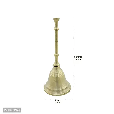 Om BhariPuri Brass Bell/Ghanti for Home Puja Mandir Prayer Bell Pooja Head Pooja Puja Bell Ghanti, for Poojan Purpose, Spiritual Gifts (Weight:- 0.080 kg)-thumb3