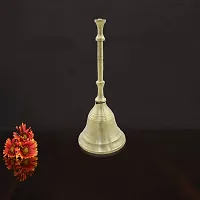 Om BhariPuri Brass Bell/Ghanti for Home Puja Mandir Prayer Bell Pooja Head Pooja Puja Bell Ghanti, for Poojan Purpose, Spiritual Gifts (Weight:- 0.080 kg)-thumb1