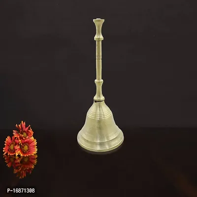 Om BhariPuri Brass Bell/Ghanti for Home Puja Mandir Prayer Bell Pooja Head Pooja Puja Bell Ghanti, for Poojan Purpose, Spiritual Gifts (Weight:- 0.080 kg)-thumb2