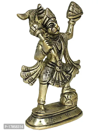 Vinayakmoorti Brass Standing Hanuman/Bajrangbali Statue/Murti/Idol for Home Office Decor Gift Puja Ghar 5.5 Inch-thumb3