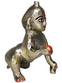 Vinayakmoorti Brass Bal Gopal/Laddu Gopal/Ladoo Gopal/Thakur Ji/Makhan Chor Idol/Krishna Idol/Murti/Statue (Heavy Peetal Murti) Janmashtami Special for Home Temple Puja 3.5 Inch-thumb1