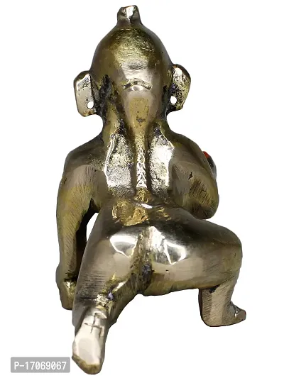 Vinayakmoorti Brass Bal Gopal/Laddu Gopal/Ladoo Gopal/Thakur Ji/Makhan Chor Idol/Krishna Idol/Murti/Statue (Heavy Peetal Murti) Janmashtami Special for Home Temple Puja 3.5 Inch-thumb3