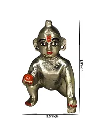 Vinayakmoorti Brass Bal Gopal/Laddu Gopal/Ladoo Gopal/Thakur Ji/Makhan Chor Idol/Krishna Idol/Murti/Statue (Heavy Peetal Murti) Janmashtami Special for Home Temple Puja 3.5 Inch-thumb3