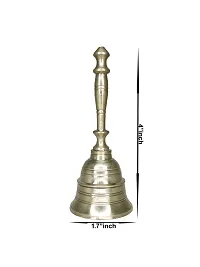 Om ssvmb9 Brass Bell/Ghanti for Home Puja Mandir Prayer Bell Pooja Head Pooja Puja Bell Ghanti, for Poojan Purpose, Spiritual Gift Items 4 Inch-thumb1